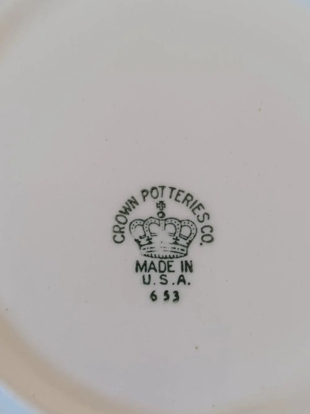 Crown Potteries Co. Vintage Serving Bowl Dish Made In USA 653 Floral Bouquet